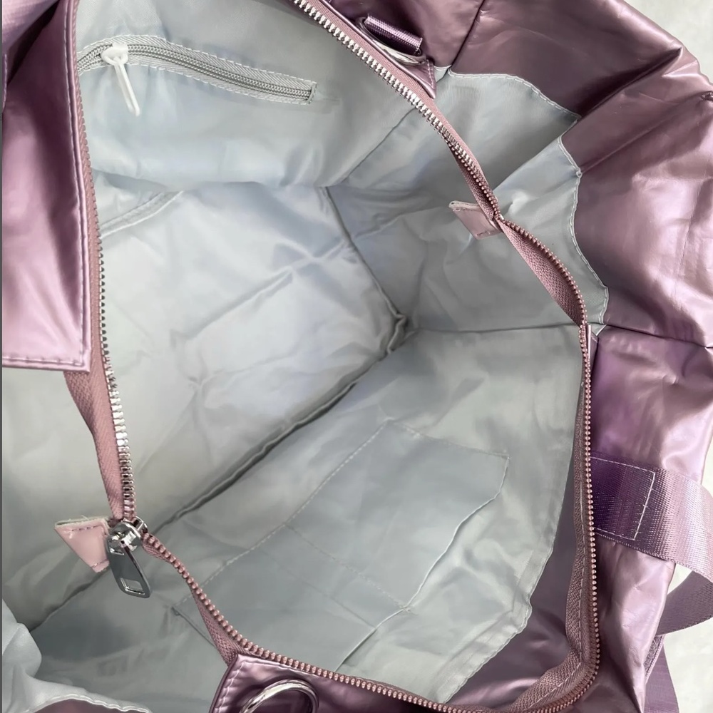 Puffer Tote Bag, Large Padded Bag, Purple Bag, Padded Bag, Winter Puffy Bag NEW - Picture 4 of 7